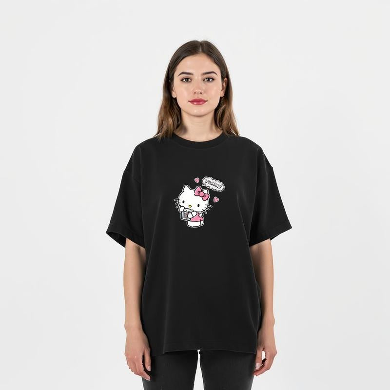 🎀 Hello Kitty Women’s Short Sleeve Top – Cute Casual Crewneck Tee for Summer