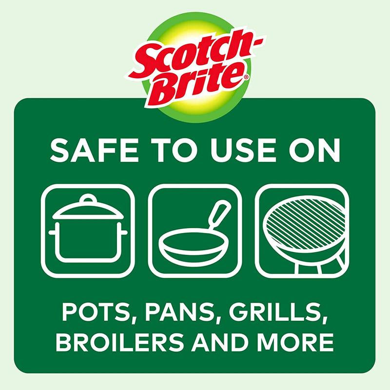 Scotch-Brite Stainless Steel Scrubber, Dish Scrubbers for Cleaning Kitchen and Household, Steel Scrubbers for Cleaning Dishes, 3 Scrubbers 3M Corp