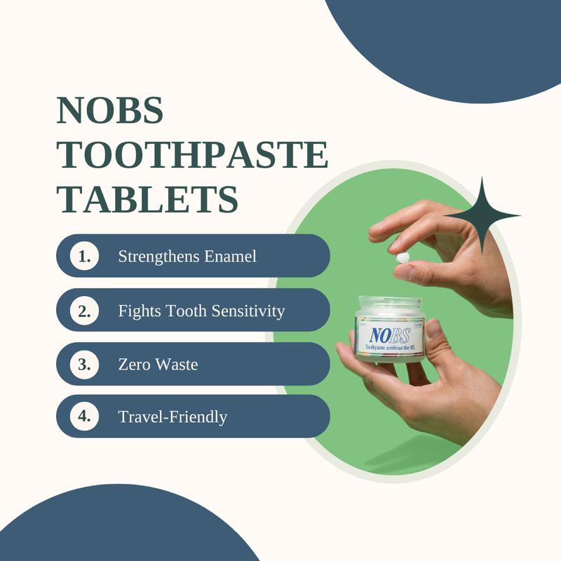 NOBS Nano Hydroxyapatite Toothpaste Tablets: Fluoride-Free, Plastic-Free & Eco-Friendly