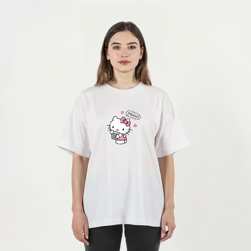 🎀 Hello Kitty Women’s Short Sleeve Top – Cute Casual Crewneck Tee for Summer
