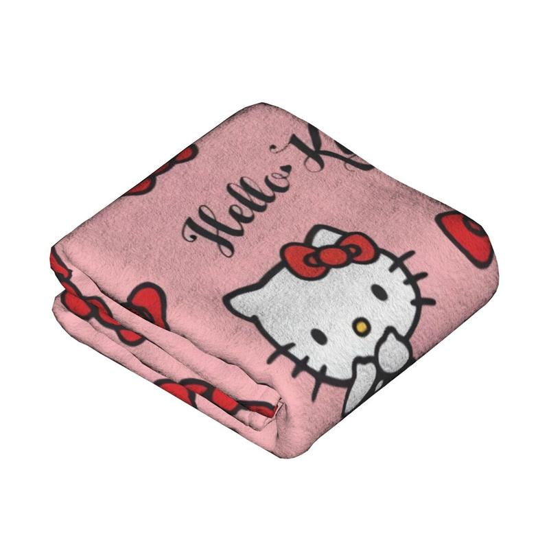 π§£ Hello Kitty Theme Cozy Flannel Blanket β Adorable Printed Plush Throw with Strawberry Design