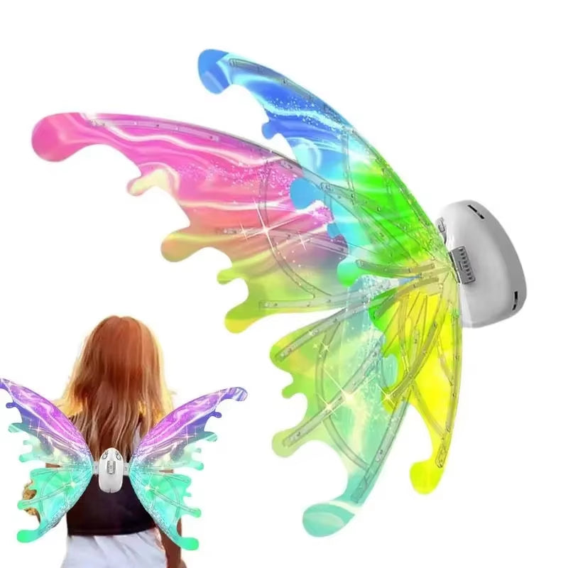 Electrical Butterfly Wings Toy with Music Lights Elf Wings Glowing Shiny Dress up Moving Fairy Wings for Kids Boys Girls Gift