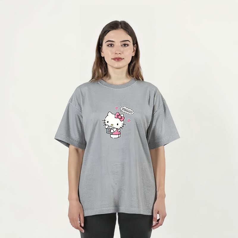🎀 Hello Kitty Women’s Short Sleeve Top – Cute Casual Crewneck Tee for Summer