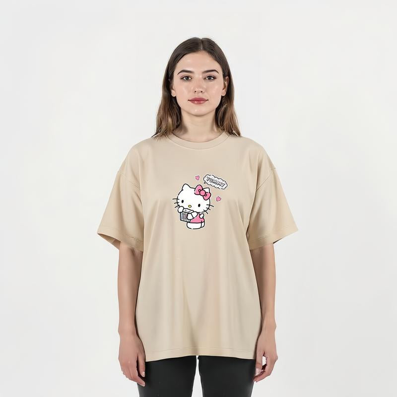 🎀 Hello Kitty Women’s Short Sleeve Top – Cute Casual Crewneck Tee for Summer