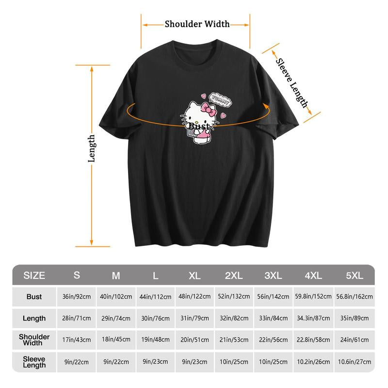 🎀 Hello Kitty Women’s Short Sleeve Top – Cute Casual Crewneck Tee for Summer