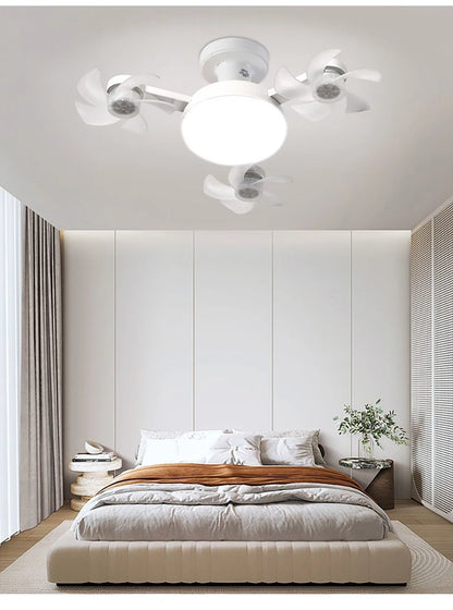 Modern Fan Light Drone Style E27 Bulb Remote Control 3-Speed Timer Bedside Table Bedroom Dining Room Lighting