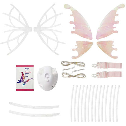 Electrical Butterfly Wings Toy with Music Lights Elf Wings Glowing Shiny Dress up Moving Fairy Wings for Kids Boys Girls Gift