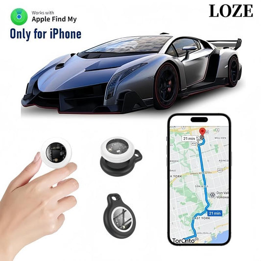 LOZE GPS Tracker: No Monthly Fee, Apple Find My Compatible (iOS) - Mini, Invisible Tracker for Car, Pet, Luggage