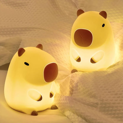 Capybara Silicone Night Light - USB Rechargeable Touch Bedside Lamp for Children - Ideal Gift and Decorative Sleep Aid