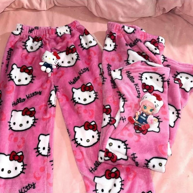 🎀 SANRIO Hello Kitty Comfy Pajama Pants – Cute & Cozy Y2K-Style Loungewear for Women