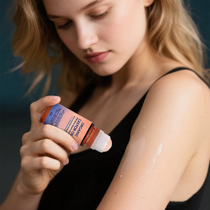 ✨ 50ml Organic Golden Castor Oil Roll-On with Rose Quartz – 100% Pure, Less Mess, Maximum Results For Lush Lashes, Fuller Brows & Glowing Skin – Effortless Beauty, Naturally