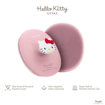 🌸 GESKE Hello Kitty Facial Brush – 3-in-1 Gentle Cleansing & Makeup Brush Set